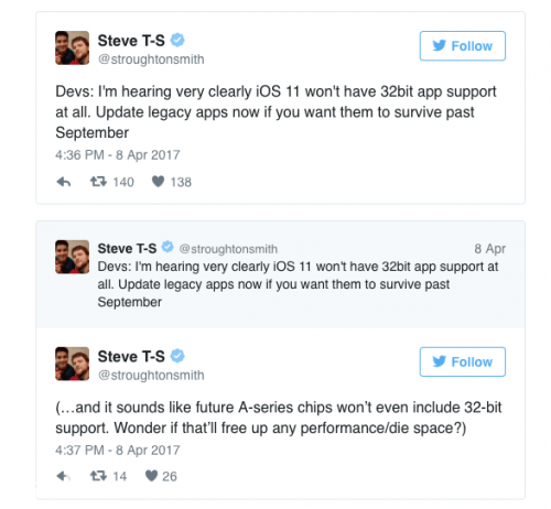 64位的天下：iOS 11将会完全停止支持32位应用