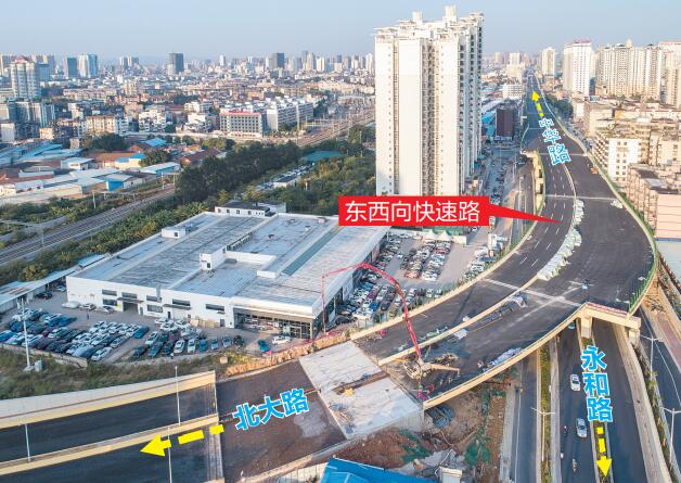 广西南宁东西向快速路主线桥全部贯通 11月30日主线通车