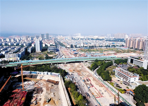 广西南宁五象壮锦立交二期工程开工 将现三层立体交通